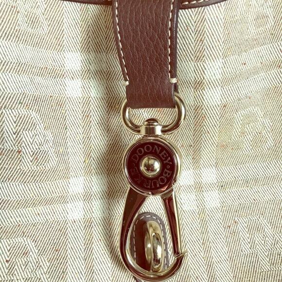 Dooney & Bourke Brown Leather Plaid Shoulder Bag - Picture 5 of 11